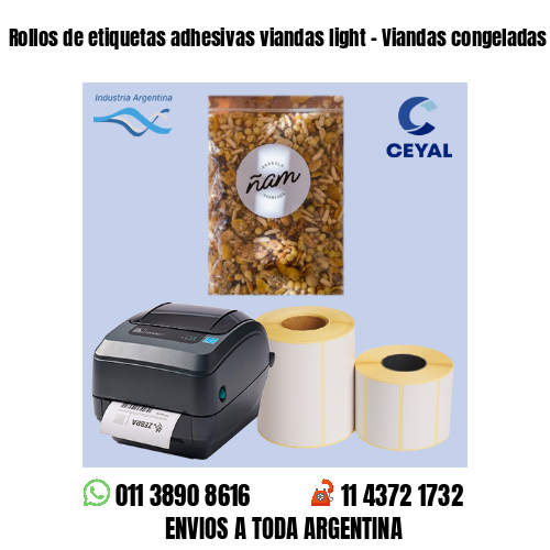 Rollos de etiquetas adhesivas viandas light – Viandas congeladas