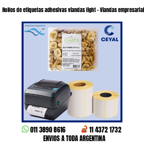 Rollos de etiquetas adhesivas viandas light – Viandas empresariales