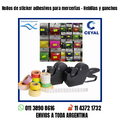 Rollos de sticker adhesivos para mercerías - Hebillas y ganchos