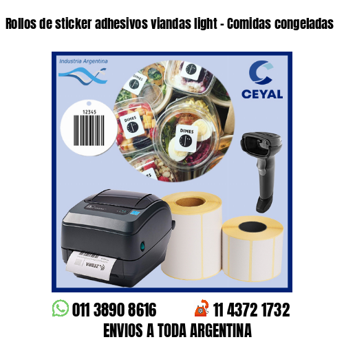 Rollos de sticker adhesivos viandas light – Comidas congeladas