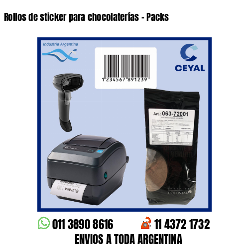 Rollos de sticker para chocolaterías – Packs