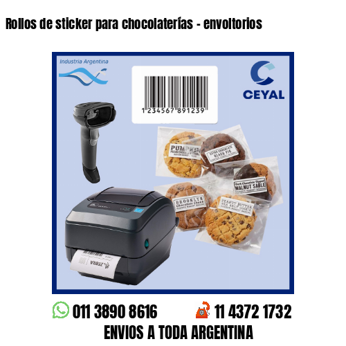 Rollos de sticker para chocolaterías – envoltorios