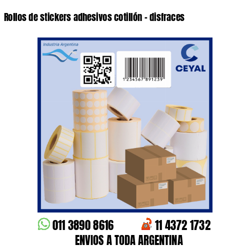 Rollos de stickers adhesivos cotillón – disfraces