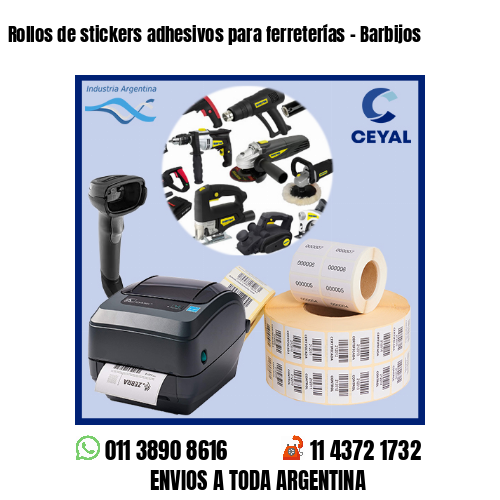 Rollos de stickers adhesivos para ferreterías - Barbijos