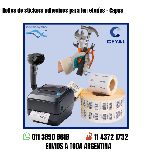 Rollos de stickers adhesivos para ferreterías – Capas