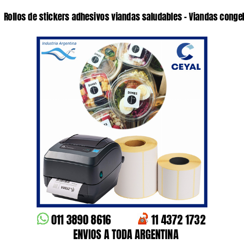 Rollos de stickers adhesivos viandas saludables - Viandas congeladas