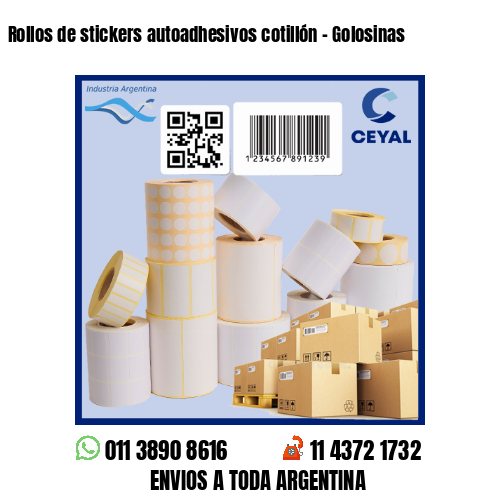 Rollos de stickers autoadhesivos cotillón – Golosinas