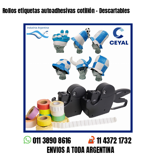 Rollos etiquetas autoadhesivas cotillón – Descartables