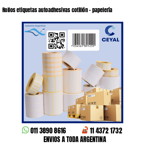 Rollos etiquetas autoadhesivas cotillón - papelería