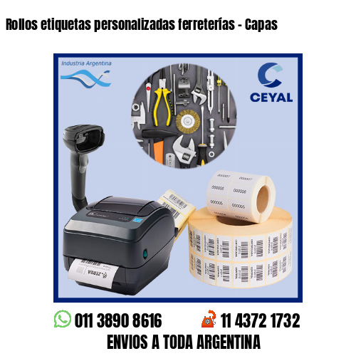 Rollos etiquetas personalizadas ferreterías – Capas