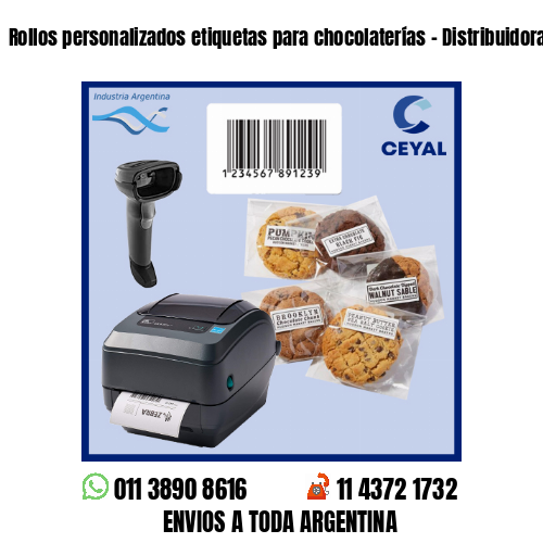 Rollos personalizados etiquetas para chocolaterías – Distribuidoras