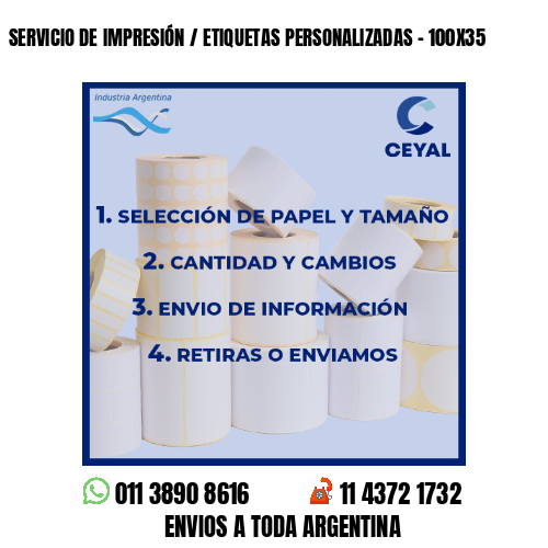 SERVICIO DE IMPRESIÓN / ETIQUETAS PERSONALIZADAS - 100X35