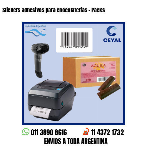 Stickers adhesivos para chocolaterías - Packs