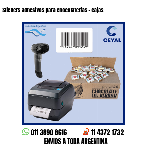 Stickers adhesivos para chocolaterías – cajas