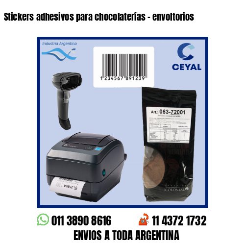 Stickers adhesivos para chocolaterías – envoltorios