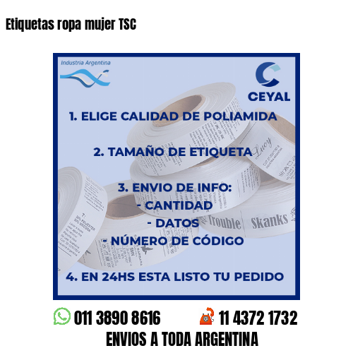 Etiquetas ropa mujer TSC