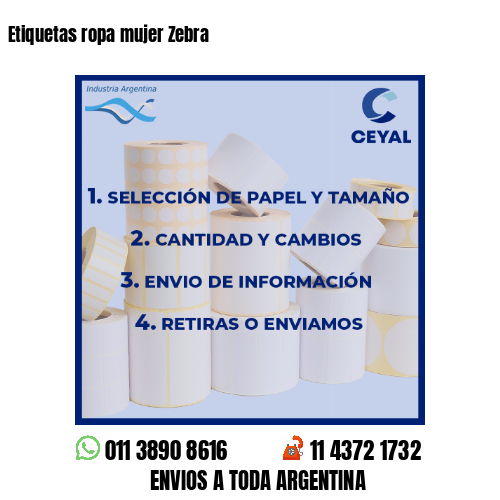 Etiquetas ropa mujer Zebra