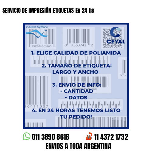 SERVICIO DE IMPRESIÓN ETIQUETAS En 24 hs