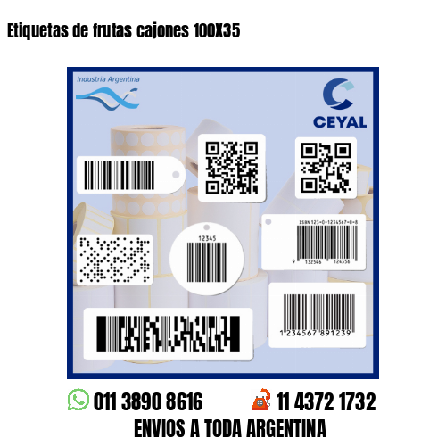 Etiquetas de frutas cajones 100X35