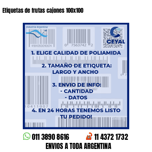 Etiquetas de frutas cajones 100×100