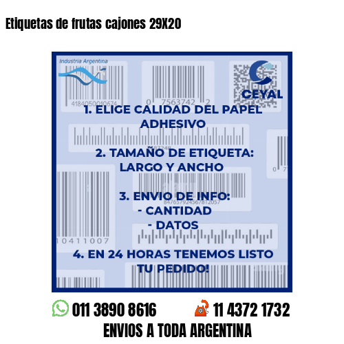 Etiquetas de frutas cajones 29X20