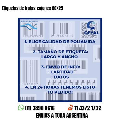 Etiquetas de frutas cajones 80X25