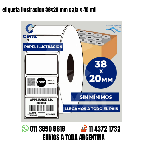 etiqueta ilustracion 38x20 mm caja x 40 mil