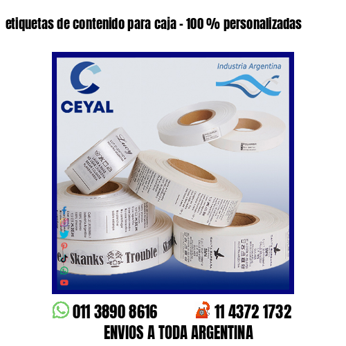 etiquetas de contenido para caja - 100 % personalizadas