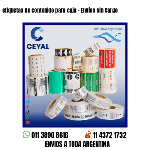 etiquetas de contenido para caja – Envíos sin Cargo