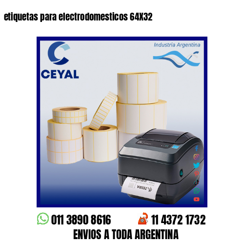 etiquetas para electrodomesticos 64X32