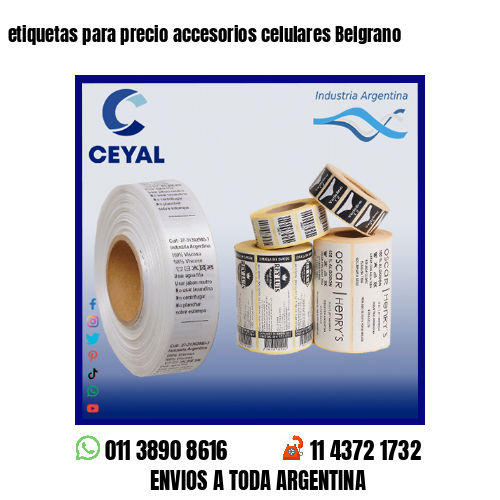 etiquetas para precio accesorios celulares Belgrano