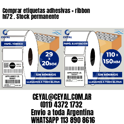 Comprar etiquetas adhesivas   ribbon hl72 . Stock permanente