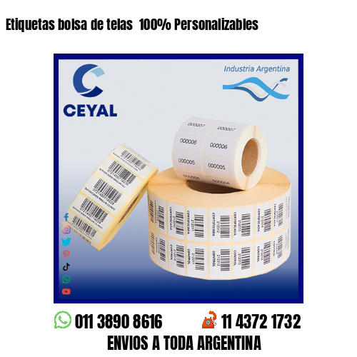 Etiquetas bolsa de telas  100% Personalizables