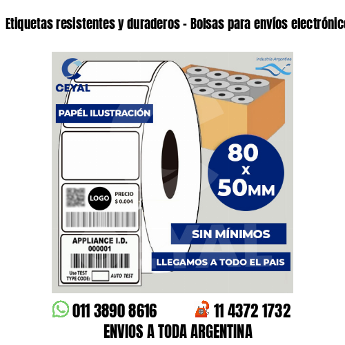 Etiquetas resistentes y duraderos – Bolsas para envíos electrónicos