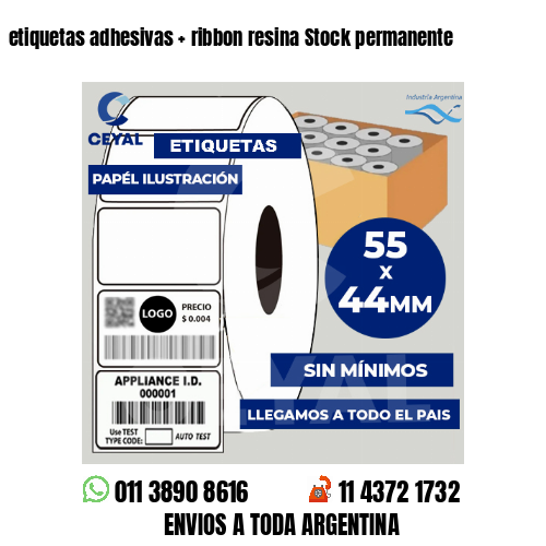 etiquetas adhesivas   ribbon resina Stock permanente