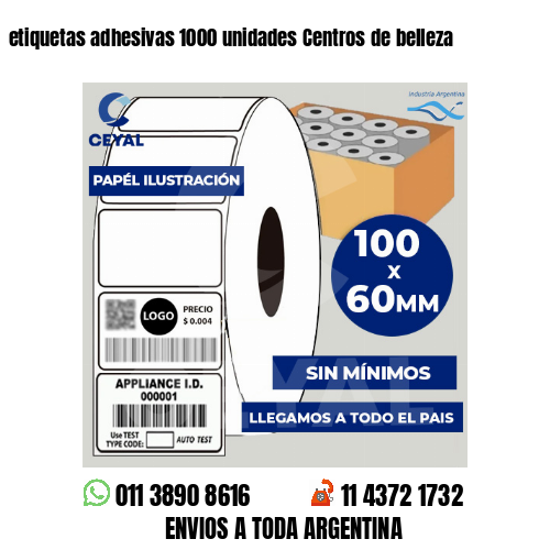 etiquetas adhesivas 1000 unidades Centros de belleza