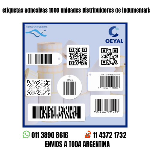 etiquetas adhesivas 1000 unidades Distribuidores de indumentaria