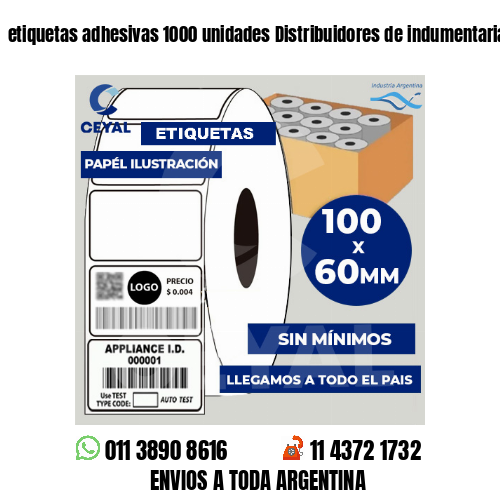 etiquetas adhesivas 1000 unidades Distribuidores de indumentaria