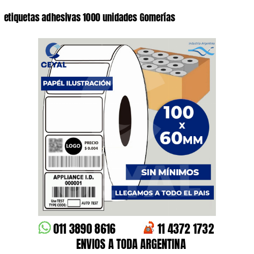 etiquetas adhesivas 1000 unidades Gomerías