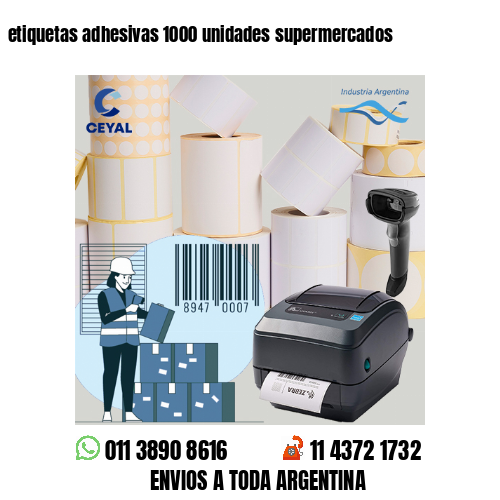 etiquetas adhesivas 1000 unidades supermercados