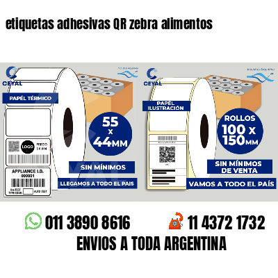 etiquetas adhesivas QR zebra alimentos