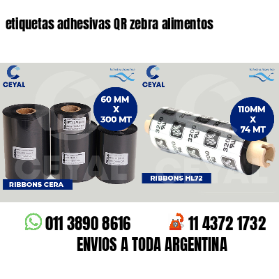 etiquetas adhesivas QR zebra alimentos