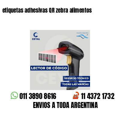 etiquetas adhesivas QR zebra alimentos