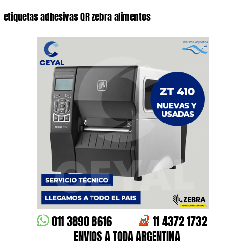 etiquetas adhesivas QR zebra alimentos