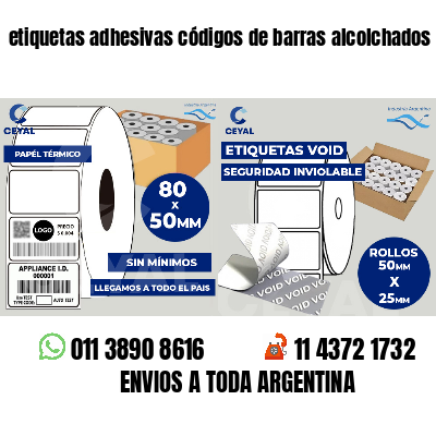 etiquetas adhesivas códigos de barras alcolchados