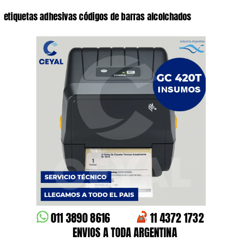 etiquetas adhesivas códigos de barras alcolchados