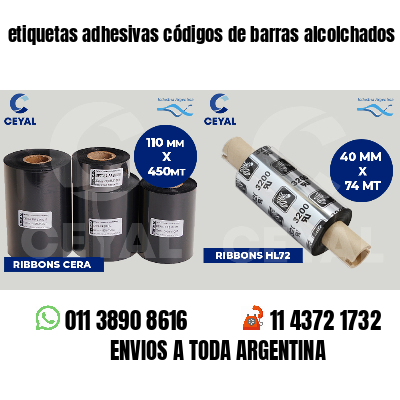 etiquetas adhesivas códigos de barras alcolchados