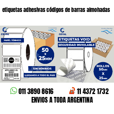 etiquetas adhesivas códigos de barras almohadas