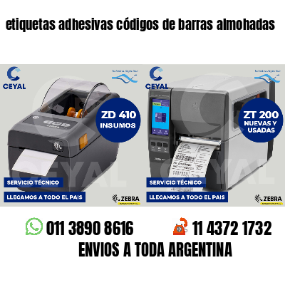 etiquetas adhesivas códigos de barras almohadas