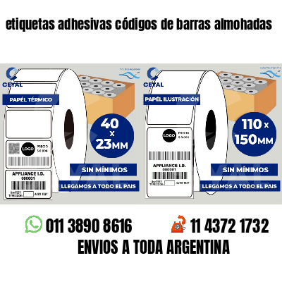 etiquetas adhesivas códigos de barras almohadas